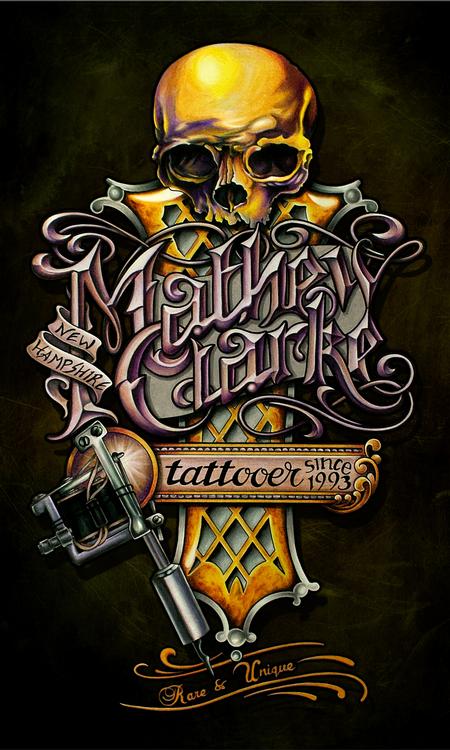 Mathew Clarke - Mathew Clarke Tattoo convention banner design